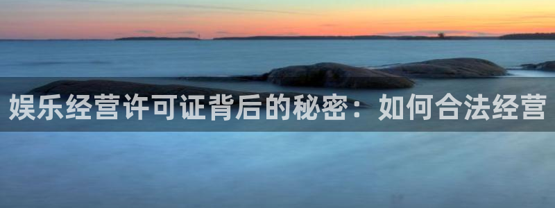 赢乐彩票登录：娱乐经营许可证背后的秘密：如何合法经营