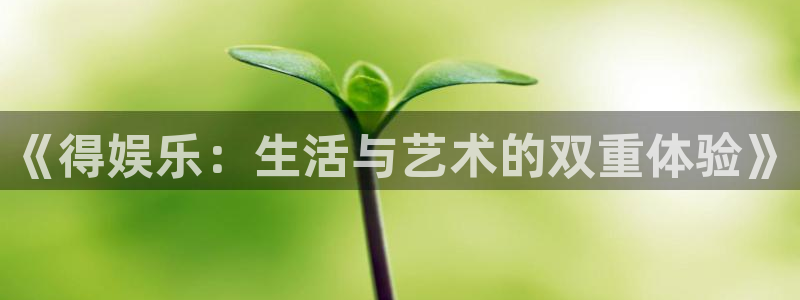 赢乐彩票体育f开户：《得娱乐：生活与艺术的双重体验》